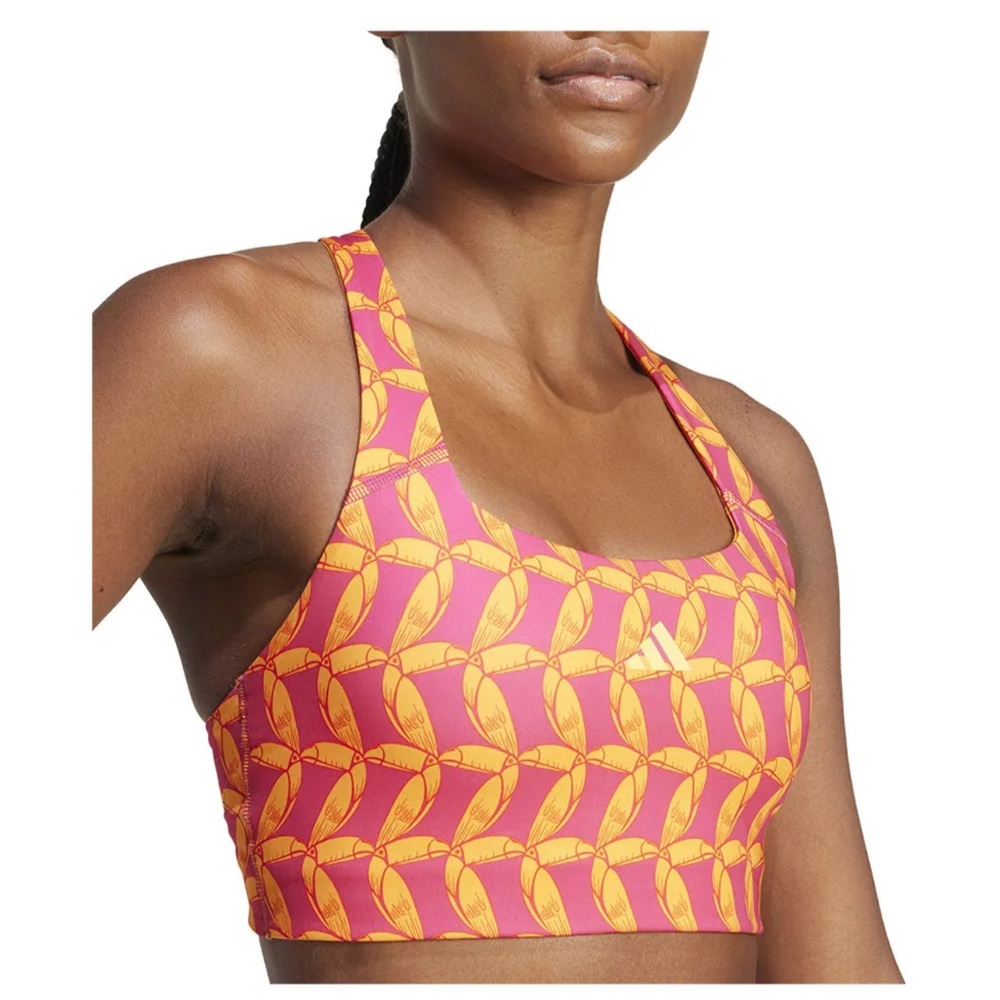 Womens Adidas Farm Rio Sports Bra S Orange/Red Toucan Print Size XS